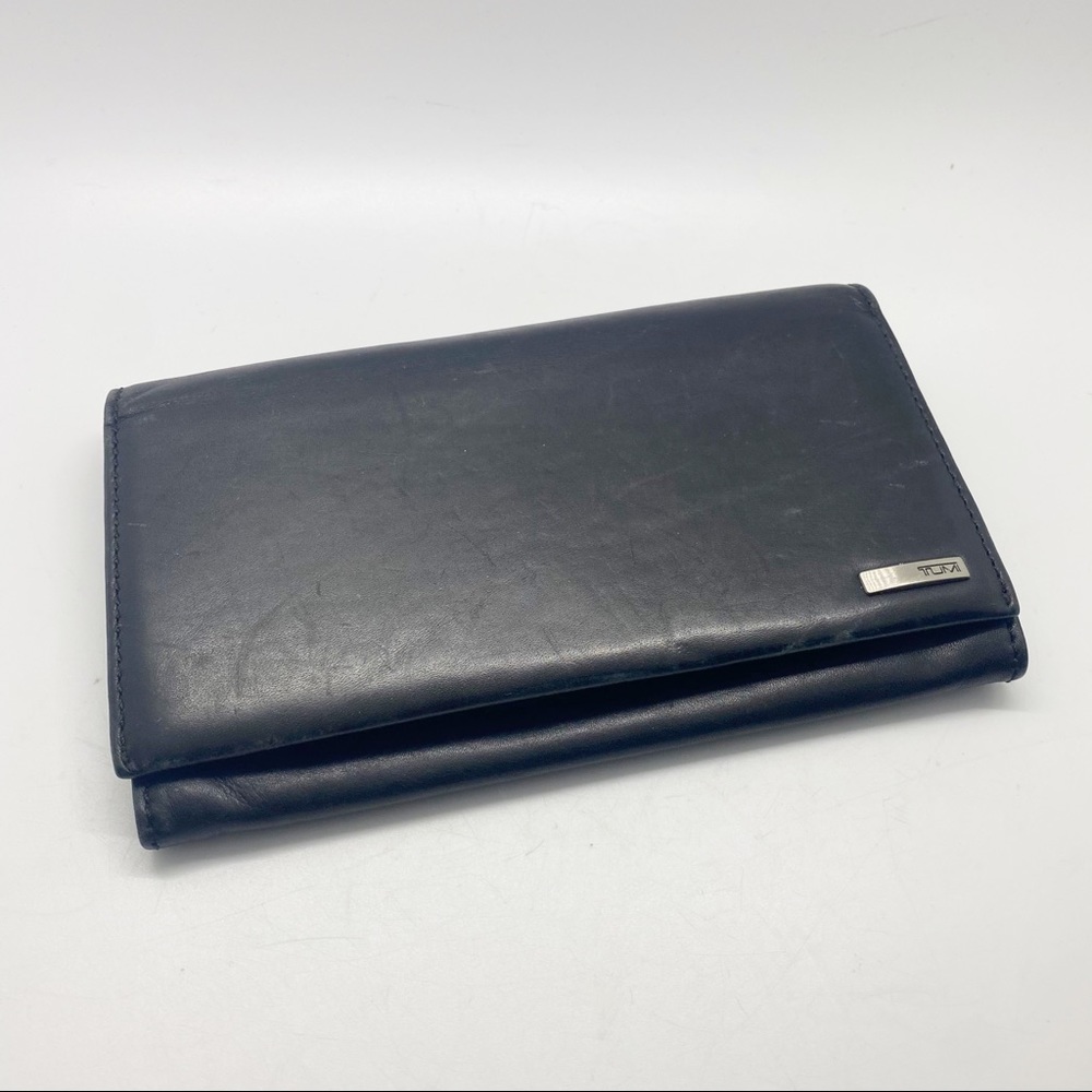 Tumi Black Leather Bifold Wallet